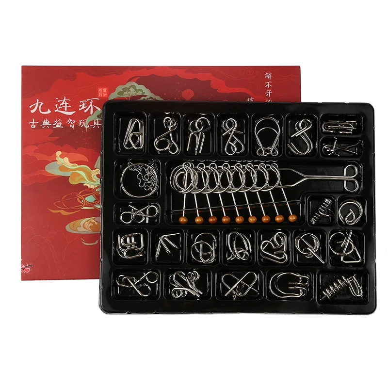 Materials Metal 3D Montessori Puzzle Wire Difficult Disentanglement Iron Brain Teaser IQ Test Toys Juegos De Ingenio Y Habilidad