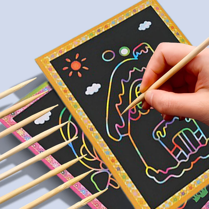 10pcs Children Scratch Painting Toys Art DIY Handmade Cute Cartoon Pattern Brilliant Colors Drawing Toys Kids Birthday Gift TMZ