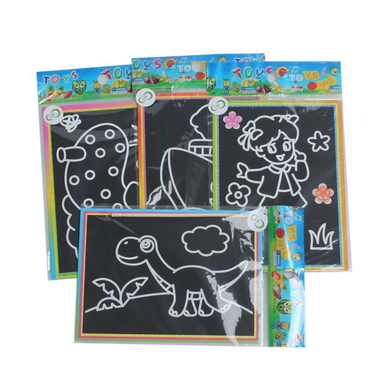 10pcs Children Scratch Painting Toys Art DIY Handmade Cute Cartoon Pattern Brilliant Colors Drawing Toys Kids Birthday Gift TMZ