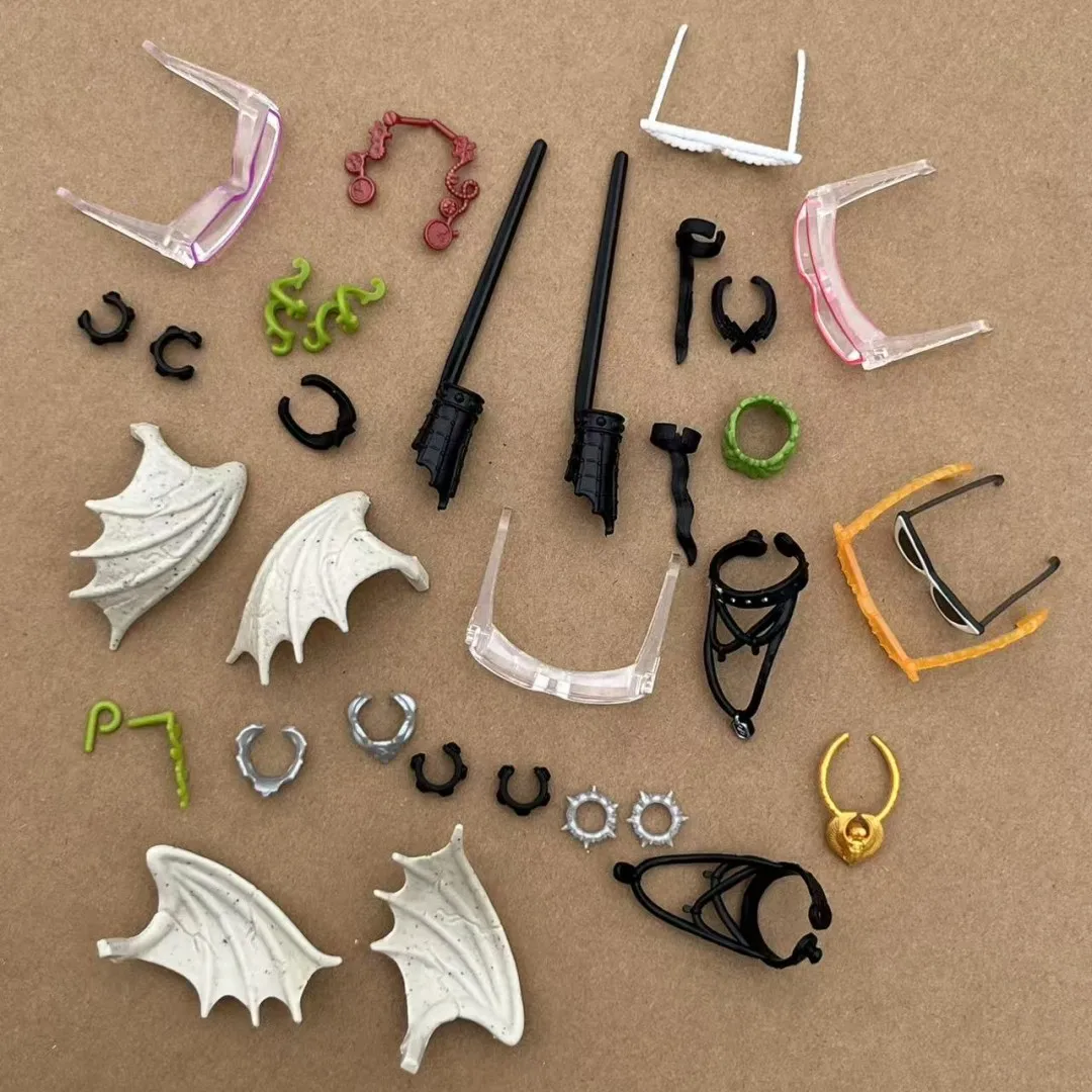 Monster Doll Earrings Wings Necklaces DIY Doll Dressing Accessories Handring Glasses Original Doll Parts