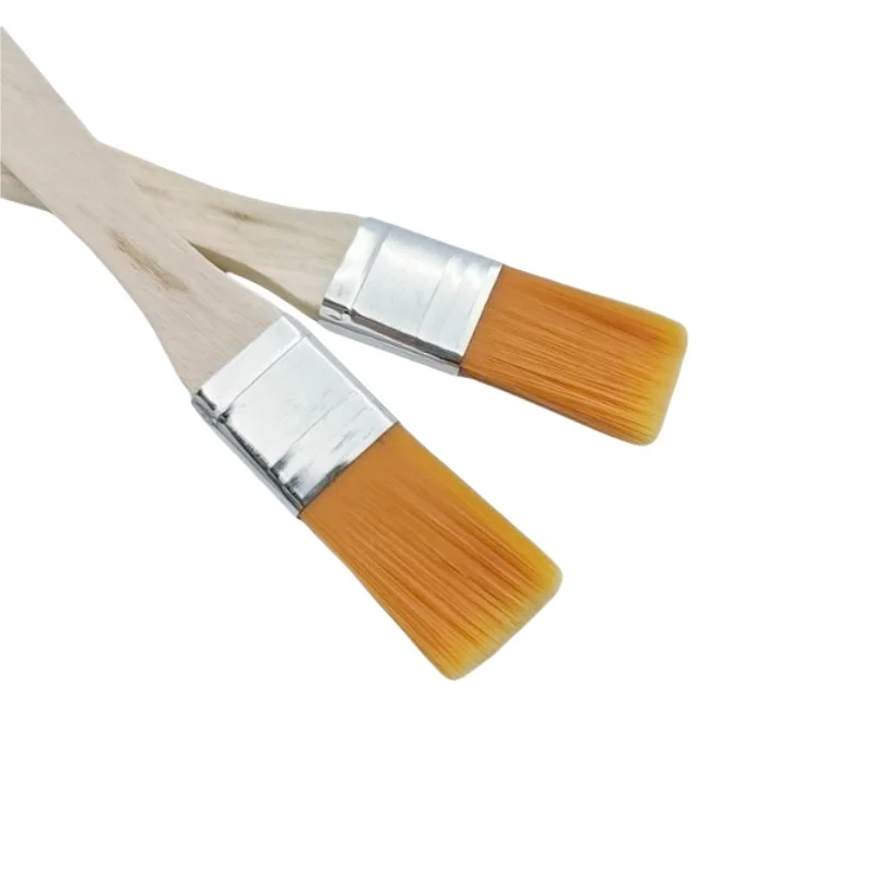 12/24/48PCS Nylon Brushes Short Wooden Handle Art Paint Brushes, Watercolor Brushes Wall Brushes Art Brushes, Cleaning Tools