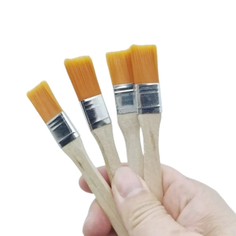 12/24/48PCS Nylon Brushes Short Wooden Handle Art Paint Brushes, Watercolor Brushes Wall Brushes Art Brushes, Cleaning Tools