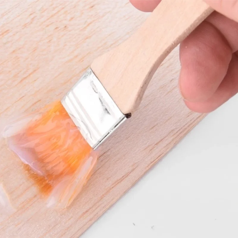 12/24/48PCS Nylon Brushes Short Wooden Handle Art Paint Brushes, Watercolor Brushes Wall Brushes Art Brushes, Cleaning Tools