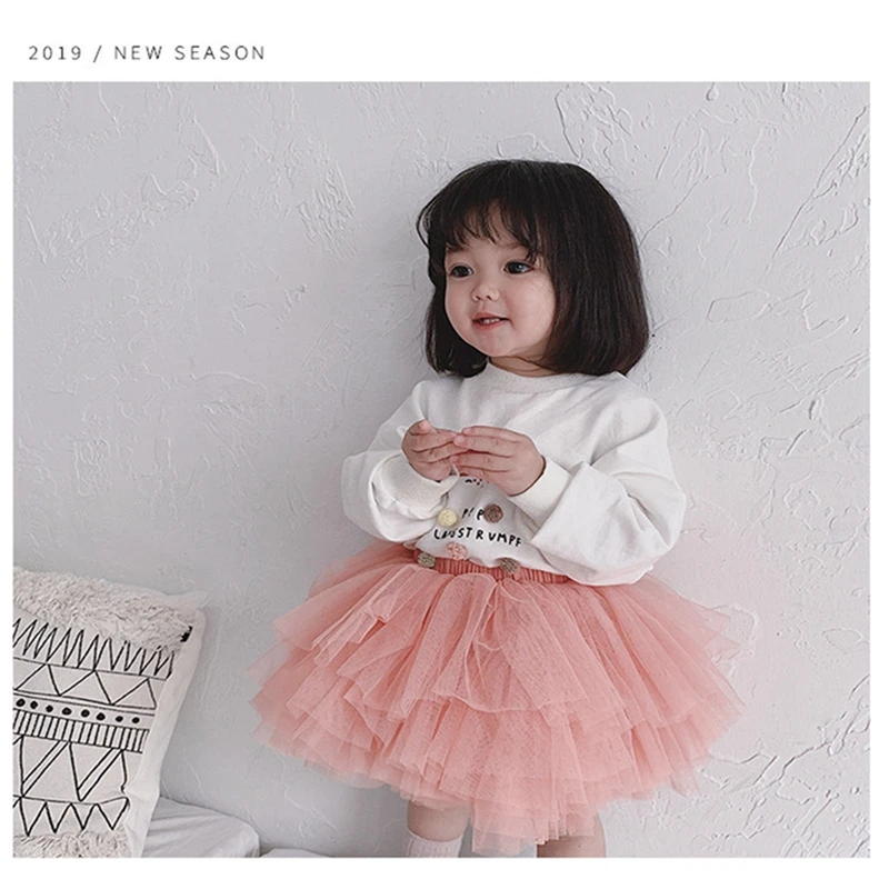Fashion Baby Girls Tutu Fluffy Skirt Princess Ballet Dance Tutu Mesh Skirt Kids Cake Skirt Cute Girls Clothes