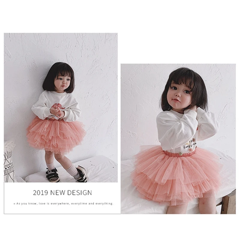 Fashion Baby Girls Tutu Fluffy Skirt Princess Ballet Dance Tutu Mesh Skirt Kids Cake Skirt Cute Girls Clothes