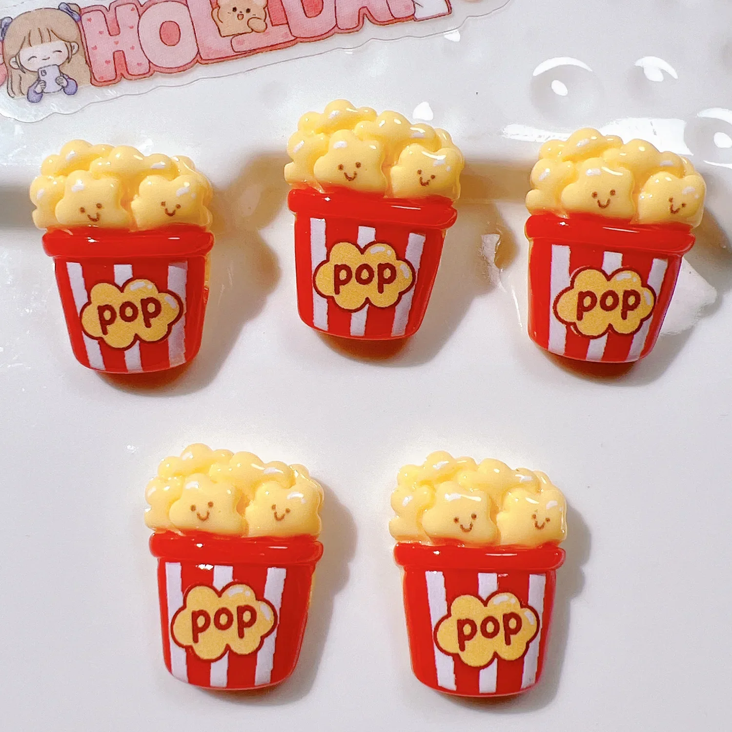 10Pcs Cartoon Pizza Rabbit Fries Flatback Resin Cabochon Scrapbooking Phone Accessories DIY Fake Food Craft Supplies Decoration