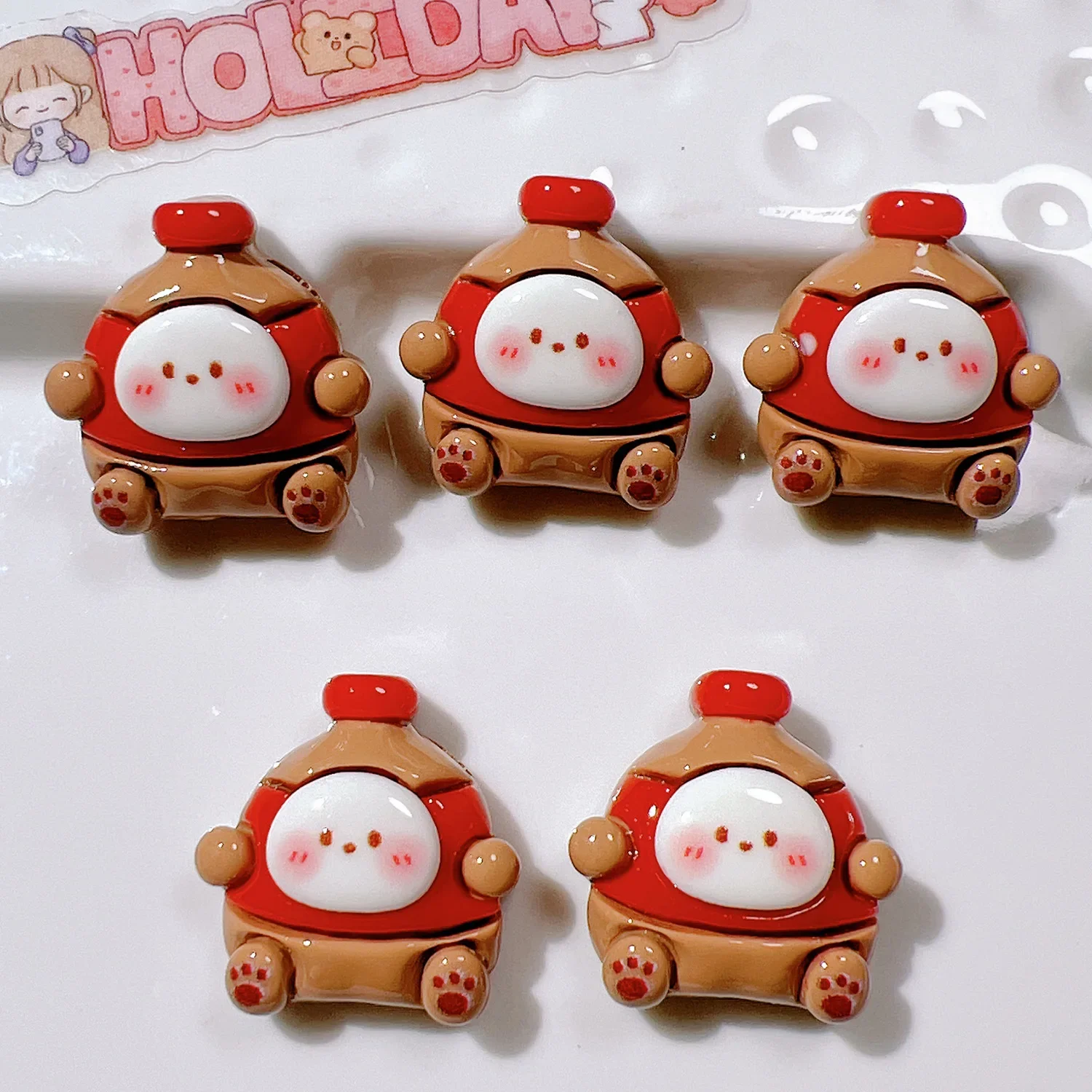 10Pcs Cartoon Pizza Rabbit Fries Flatback Resin Cabochon Scrapbooking Phone Accessories DIY Fake Food Craft Supplies Decoration