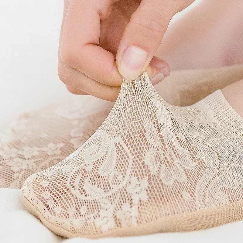 5 Pairs/Lot Socks Women Boat Socks Summer Breathable Silicone Non-slip Thin Invisible Ankle Sock Fashion Transparent Short Sox