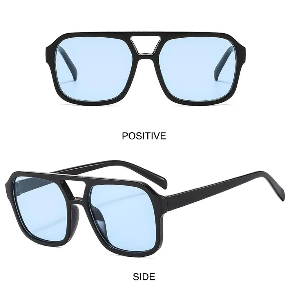 Retro Square Aviation Sunglasses for Women Men Stylish Big Frame Sun Glasses Ins Style Shades 70s Glasses