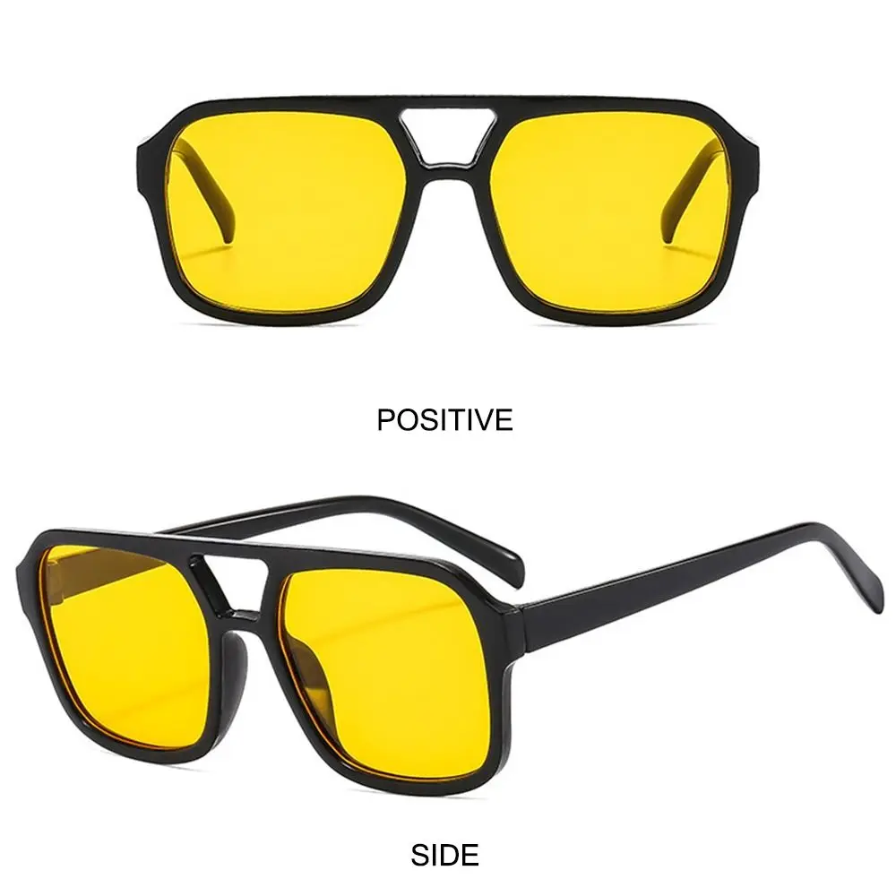 Retro Square Aviation Sunglasses for Women Men Stylish Big Frame Sun Glasses Ins Style Shades 70s Glasses
