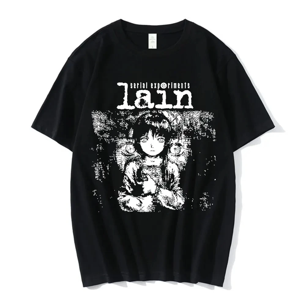 Anime Serial Experiments Lain T-Shirt Men Women Graphic T Shirts Unisex Iwakura Manga Girl Sci Fi Short Sleeve Tee Tops 62463