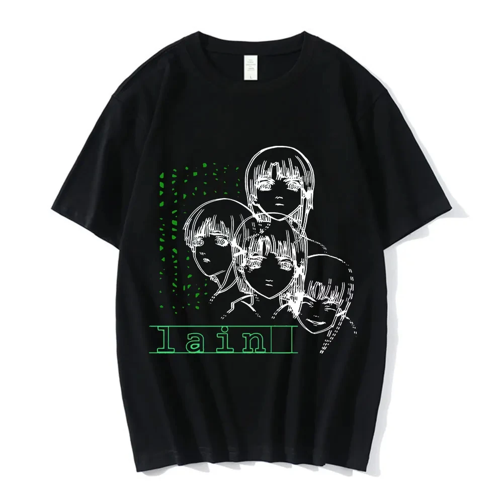 Anime Serial Experiments Lain T-Shirt Men Women Graphic T Shirts Unisex Iwakura Manga Girl Sci Fi Short Sleeve Tee Tops 62463