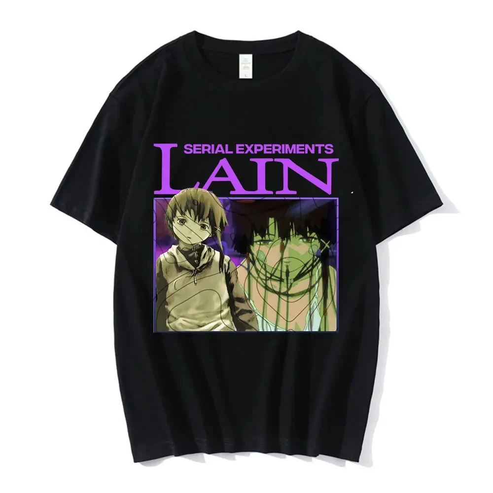 Anime Serial Experiments Lain T-Shirt Men Women Graphic T Shirts Unisex Iwakura Manga Girl Sci Fi Short Sleeve Tee Tops 62463
