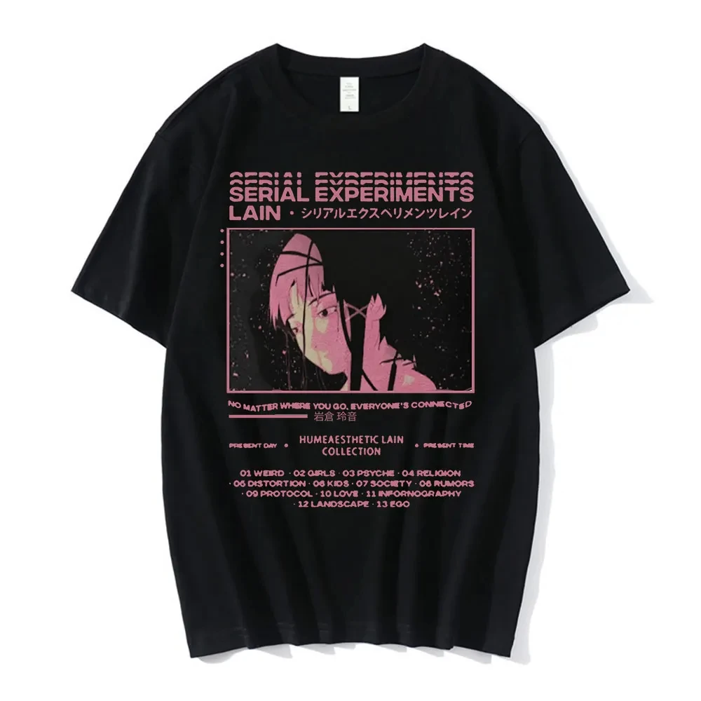 Anime Serial Experiments Lain T-Shirt Men Women Graphic T Shirts Unisex Iwakura Manga Girl Sci Fi Short Sleeve Tee Tops 62463