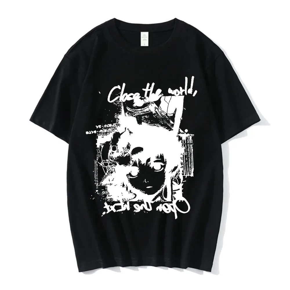 Anime Serial Experiments Lain T-Shirt Men Women Graphic T Shirts Unisex Iwakura Manga Girl Sci Fi Short Sleeve Tee Tops 62463