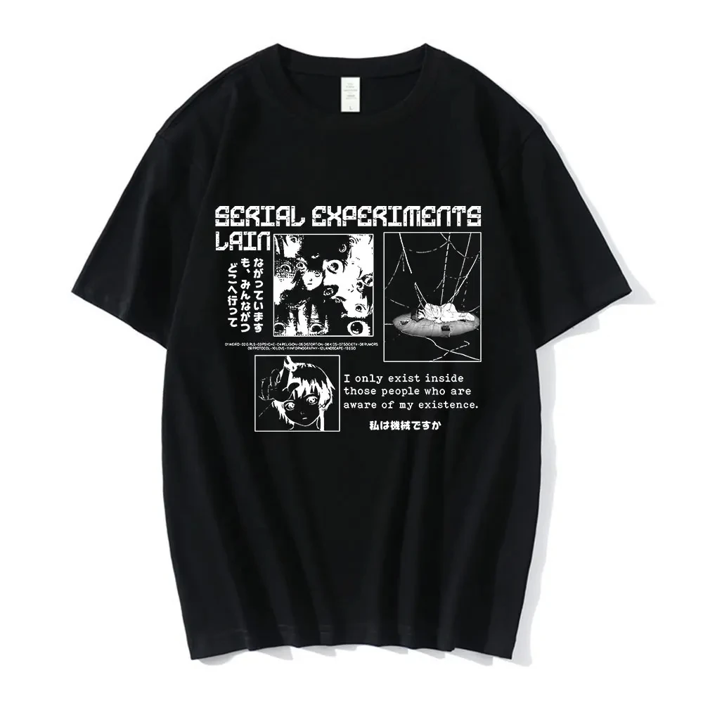 Anime Serial Experiments Lain T-Shirt Men Women Graphic T Shirts Unisex Iwakura Manga Girl Sci Fi Short Sleeve Tee Tops 62463