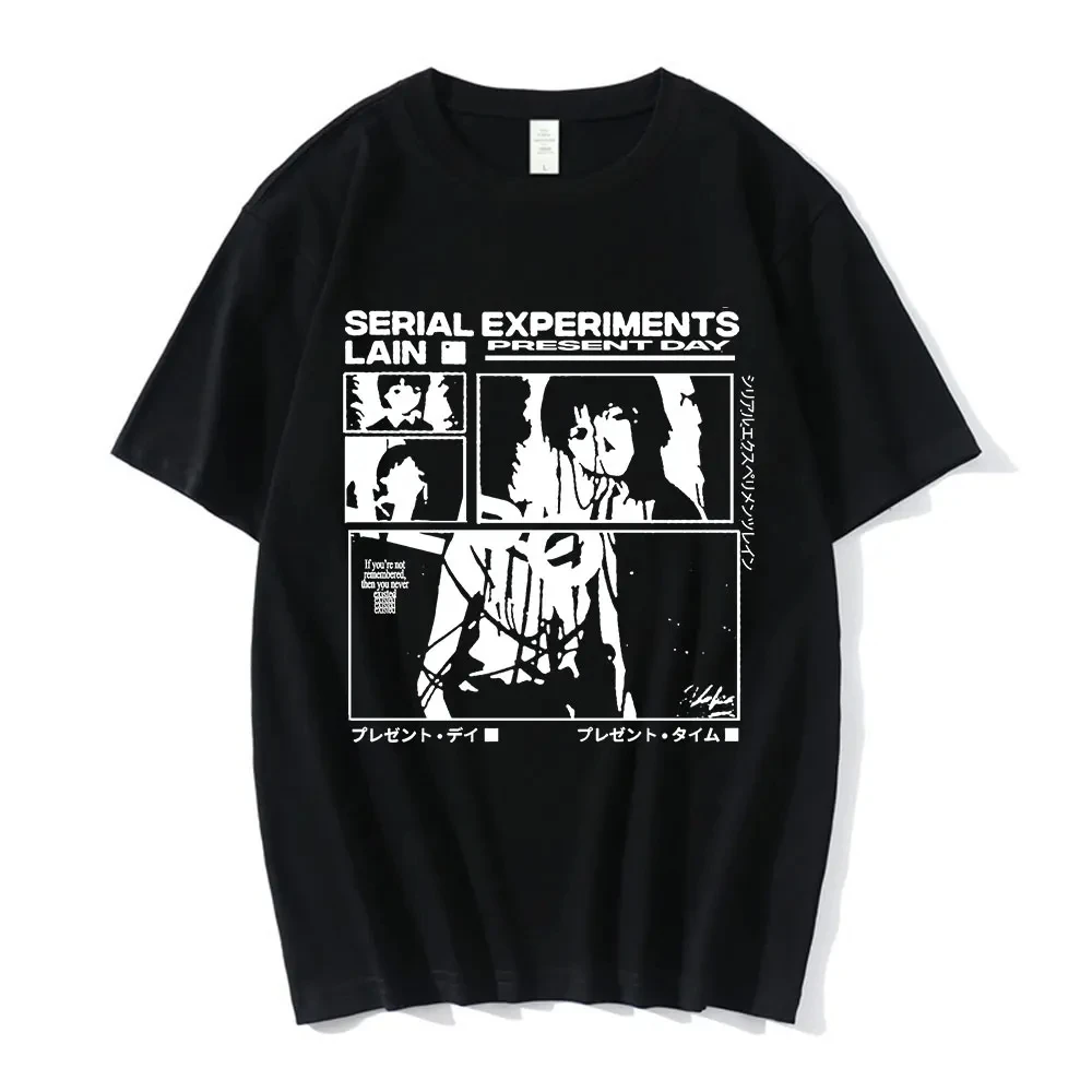 Anime Serial Experiments Lain T-Shirt Men Women Graphic T Shirts Unisex Iwakura Manga Girl Sci Fi Short Sleeve Tee Tops 62463