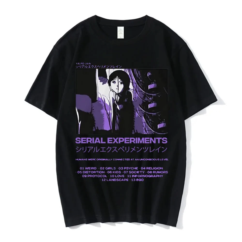 Anime Serial Experiments Lain T-Shirt Men Women Graphic T Shirts Unisex Iwakura Manga Girl Sci Fi Short Sleeve Tee Tops 62463