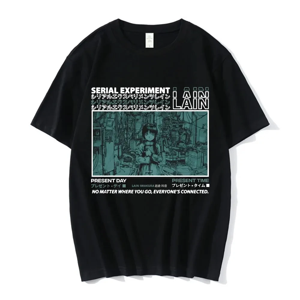 Anime Serial Experiments Lain T-Shirt Men Women Graphic T Shirts Unisex Iwakura Manga Girl Sci Fi Short Sleeve Tee Tops 62463