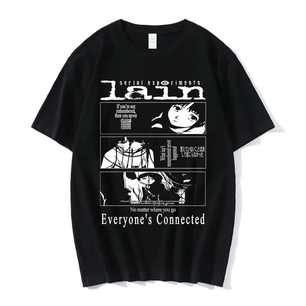Anime Serial Experiments Lain T-Shirt Men Women Graphic T Shirts Unisex Iwakura Manga Girl Sci Fi Short Sleeve Tee Tops 62463