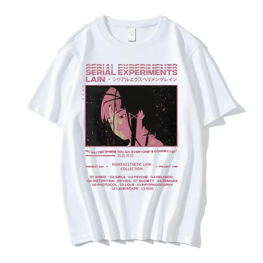 Anime Serial Experiments Lain T-Shirt Men Women Graphic T Shirts Unisex Iwakura Manga Girl Sci Fi Short Sleeve Tee Tops 62463