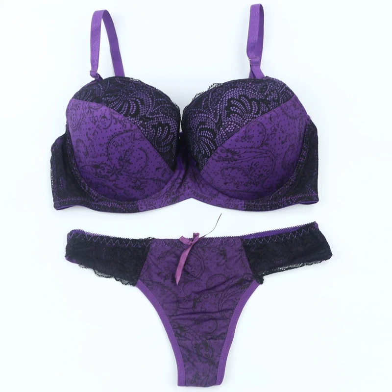 2022 New Bras Set For Womens Sexy Plus Size Female Lingerie Embroidered Lace 34/75 36/80 38/85 40/90 42/95 BCDE Cup Underwear