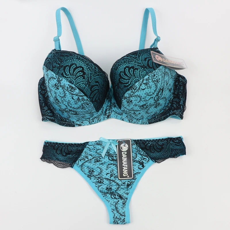 2022 New Bras Set For Womens Sexy Plus Size Female Lingerie Embroidered Lace 34/75 36/80 38/85 40/90 42/95 BCDE Cup Underwear