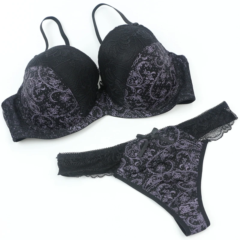 2022 New Bras Set For Womens Sexy Plus Size Female Lingerie Embroidered Lace 34/75 36/80 38/85 40/90 42/95 BCDE Cup Underwear