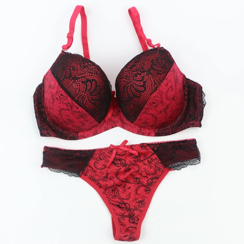 2022 New Bras Set For Womens Sexy Plus Size Female Lingerie Embroidered Lace 34/75 36/80 38/85 40/90 42/95 BCDE Cup Underwear