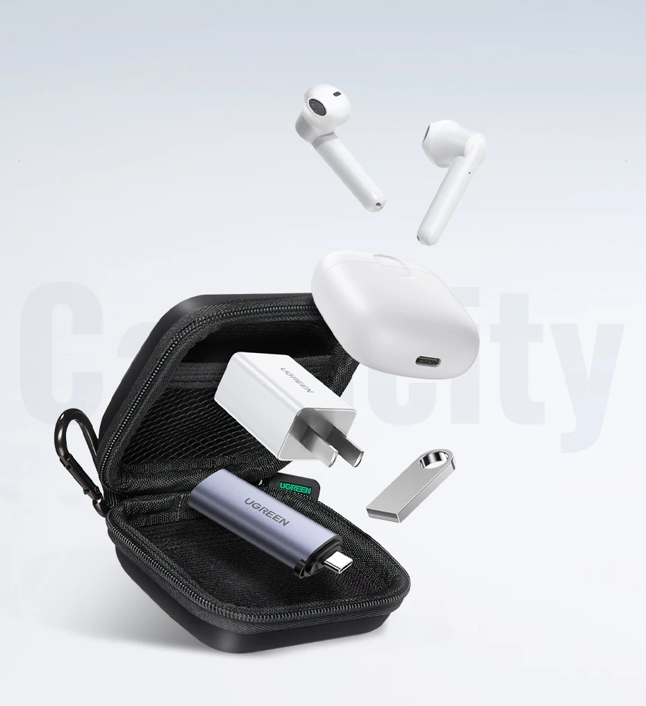 UGREEN Earphone Case Hard Headphone Bag For Airpods Earpods Sennheiser Ear Pads Wireless Bluetooth Earphone Accessories