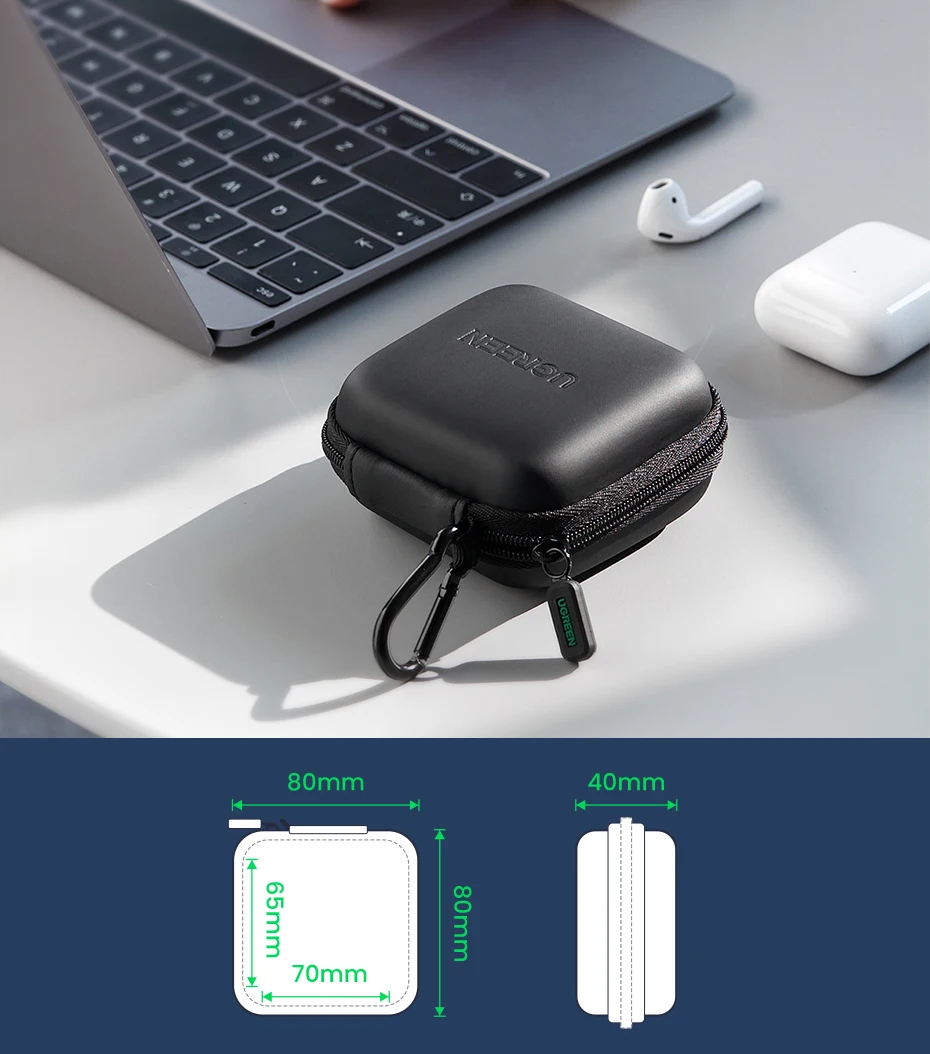 UGREEN Earphone Case Hard Headphone Bag For Airpods Earpods Sennheiser Ear Pads Wireless Bluetooth Earphone Accessories