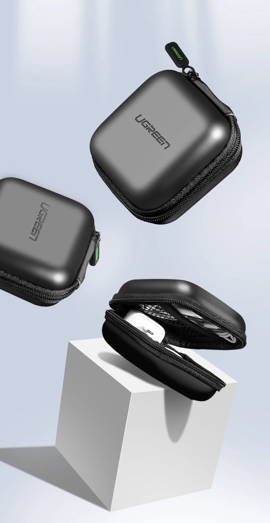 UGREEN Earphone Case Hard Headphone Bag For Airpods Earpods Sennheiser Ear Pads Wireless Bluetooth Earphone Accessories