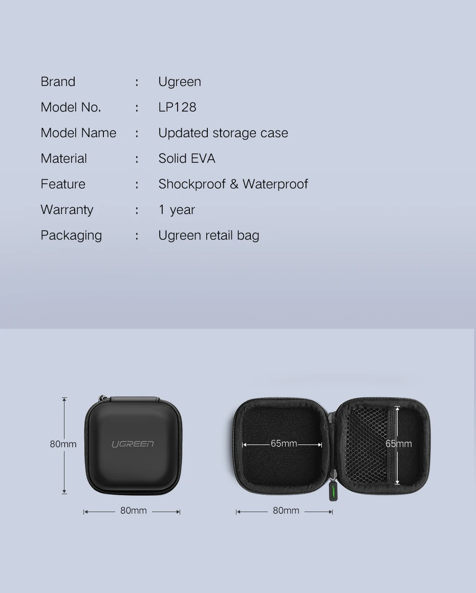 UGREEN Earphone Case Hard Headphone Bag For Airpods Earpods Sennheiser Ear Pads Wireless Bluetooth Earphone Accessories
