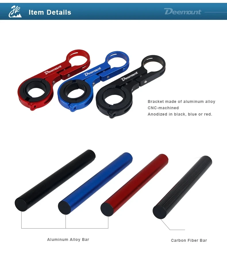 10/20/25/30cm Bicycle Handlebar Extended Bracket Bike Headlight Mount Bar Computer Holder Lamp Support Rack Alloy Fiber Stand