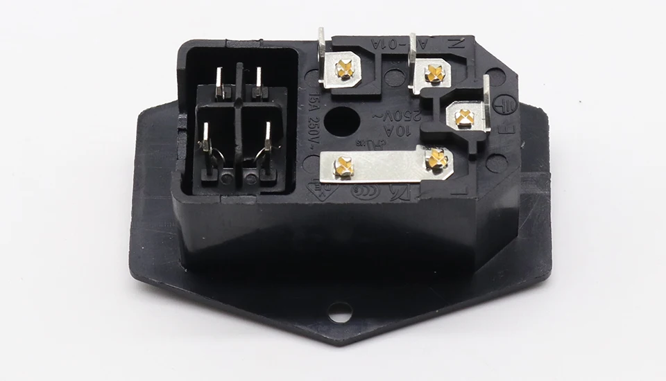 15A 10A/250V 3pin AC power socket with Power Rocker Switch Fused