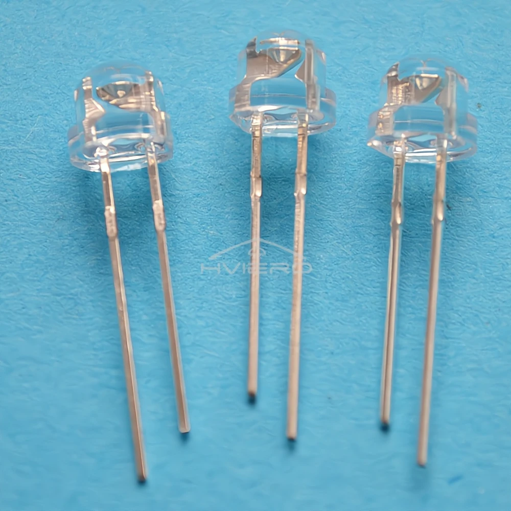 100Pcs 5mm Straw Hat Diode Led 3V UV Purple Water Clear Super Brights Wide Angle Bulb Lamping Atmosphere Diodes Direct Insertion