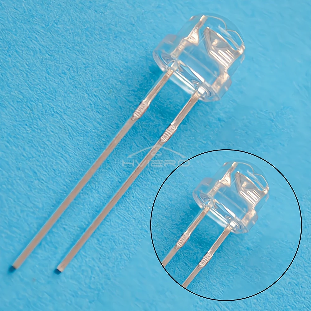 100Pcs 5mm Straw Hat Diode Led 3V UV Purple Water Clear Super Brights Wide Angle Bulb Lamping Atmosphere Diodes Direct Insertion
