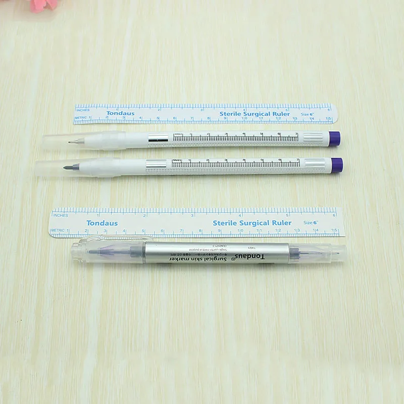 Surgical Skin Marker for Eyebrow Skin Marker Pen Tattoo Skin Marker Measure Measuring Ruler Set Tool