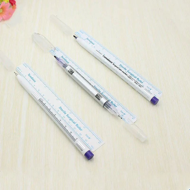 Surgical Skin Marker for Eyebrow Skin Marker Pen Tattoo Skin Marker Measure Measuring Ruler Set Tool