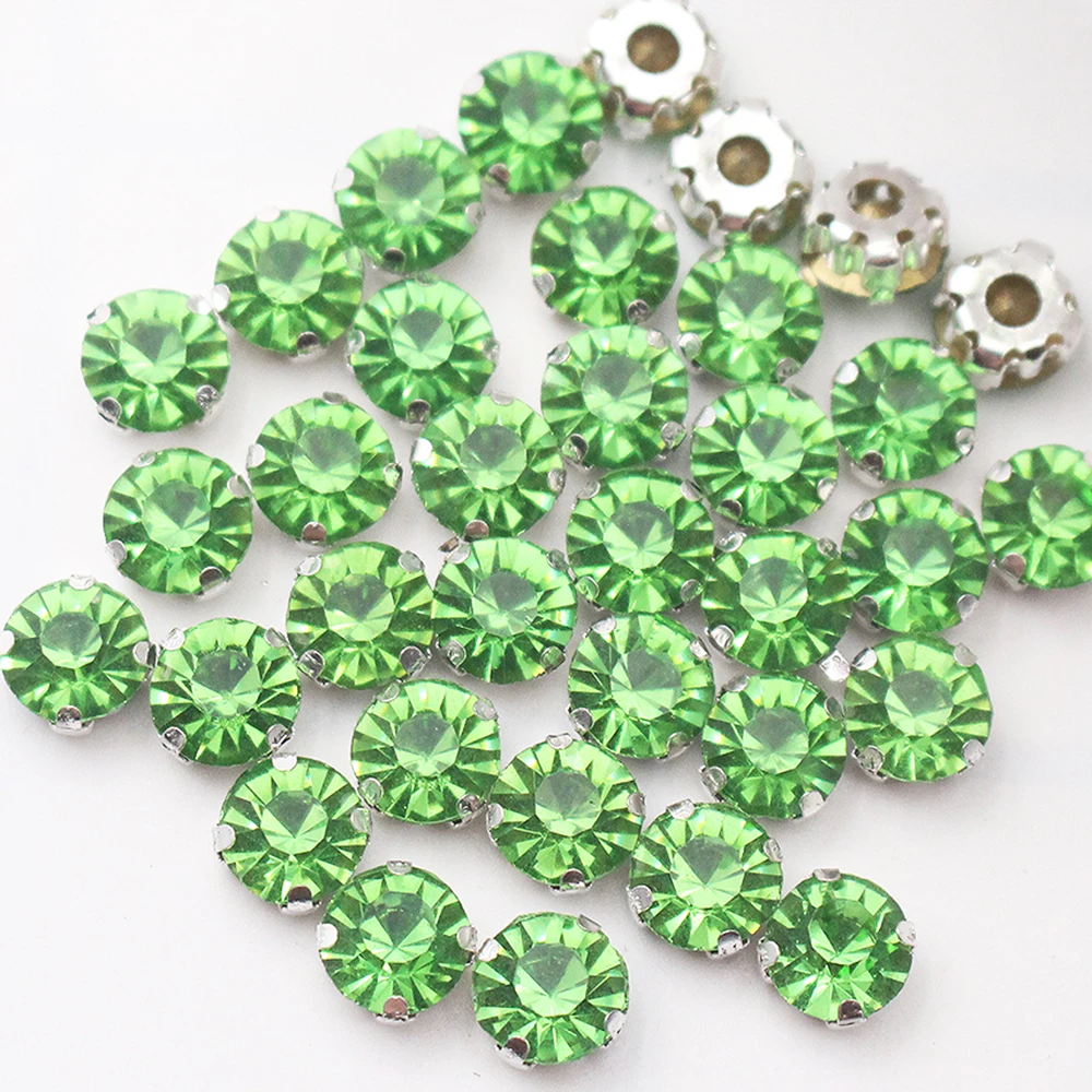 3mm-8mm Claw Cup Sewing Rhinestones Strass Flatback Crystas Stones Silver Base Sew On Rhinestones For Clothes Needlework Gems