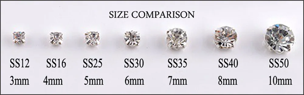 3mm-8mm Claw Cup Sewing Rhinestones Strass Flatback Crystas Stones Silver Base Sew On Rhinestones For Clothes Needlework Gems