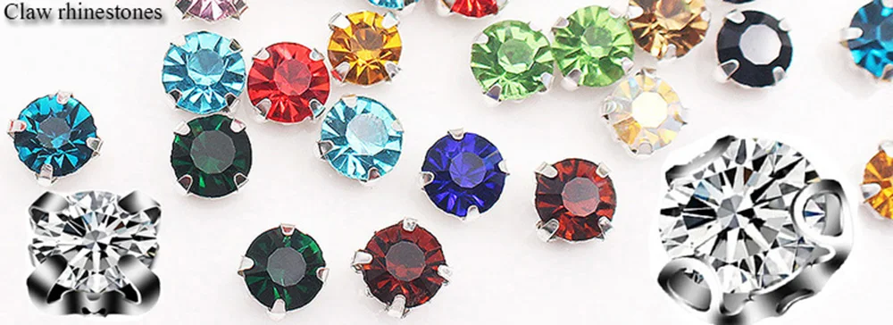 3mm-8mm Claw Cup Sewing Rhinestones Strass Flatback Crystas Stones Silver Base Sew On Rhinestones For Clothes Needlework Gems
