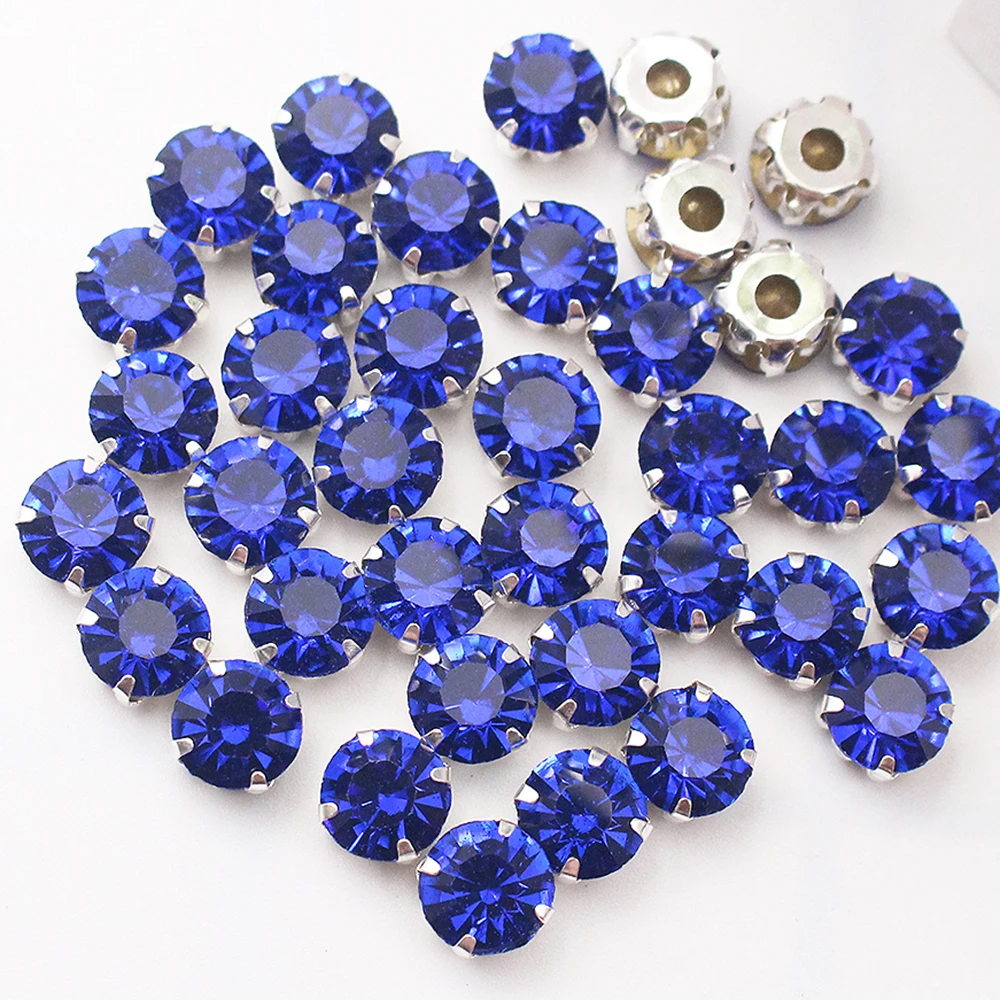 3mm-8mm Claw Cup Sewing Rhinestones Strass Flatback Crystas Stones Silver Base Sew On Rhinestones For Clothes Needlework Gems