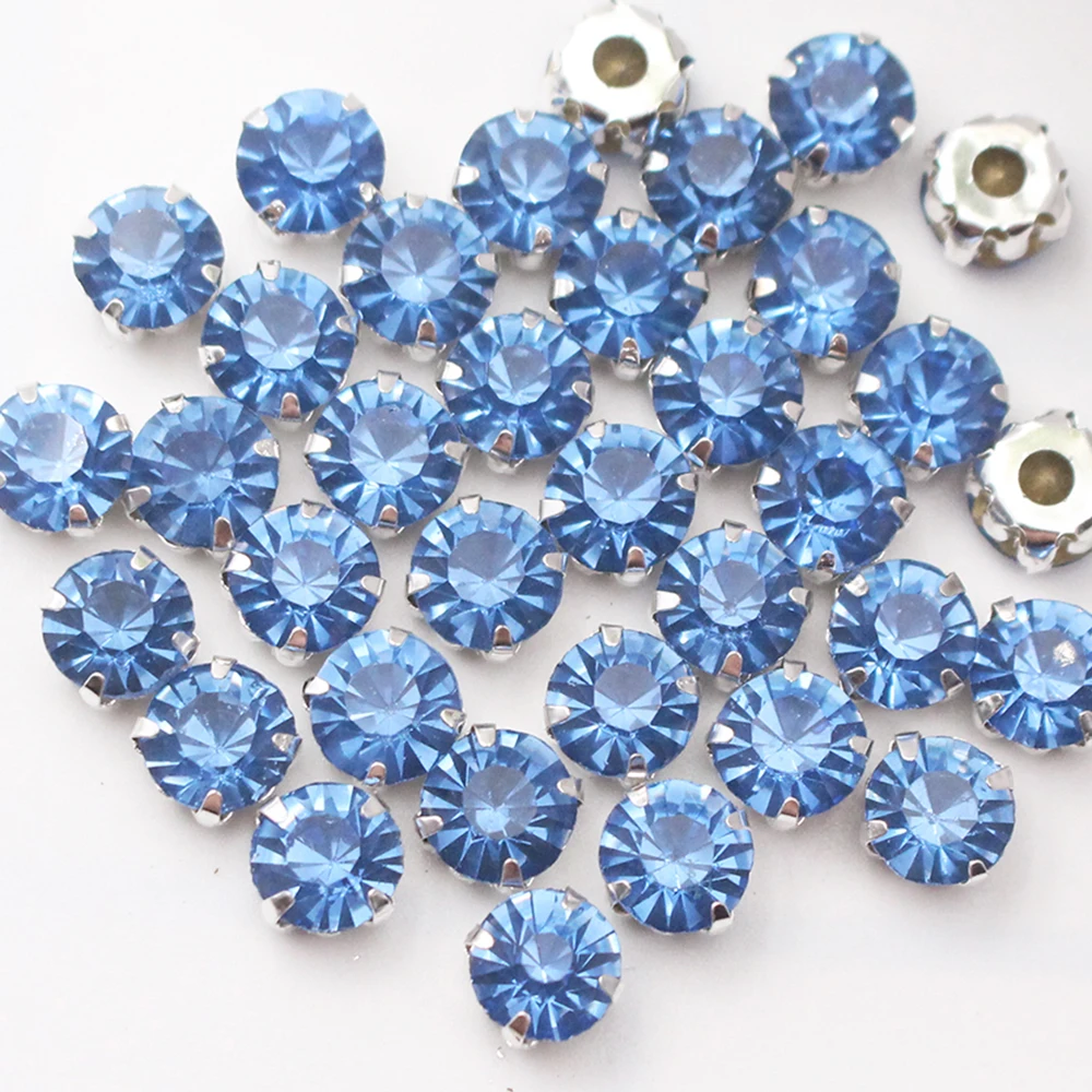 3mm-8mm Claw Cup Sewing Rhinestones Strass Flatback Crystas Stones Silver Base Sew On Rhinestones For Clothes Needlework Gems