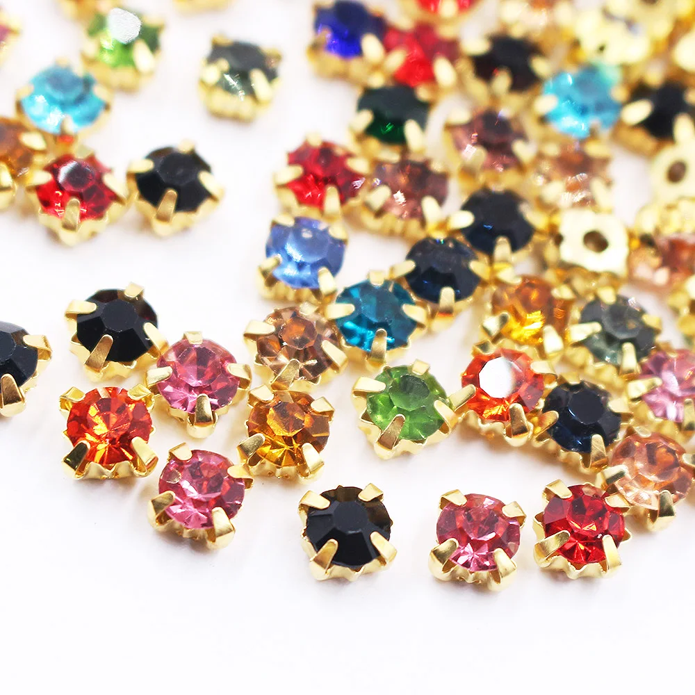 3mm-8mm Claw Cup Sewing Rhinestones Strass Flatback Crystas Stones Silver Base Sew On Rhinestones For Clothes Needlework Gems