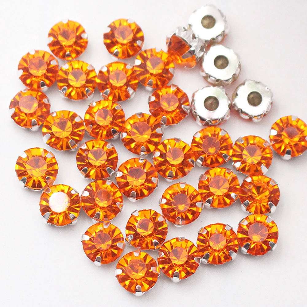 3mm-8mm Claw Cup Sewing Rhinestones Strass Flatback Crystas Stones Silver Base Sew On Rhinestones For Clothes Needlework Gems