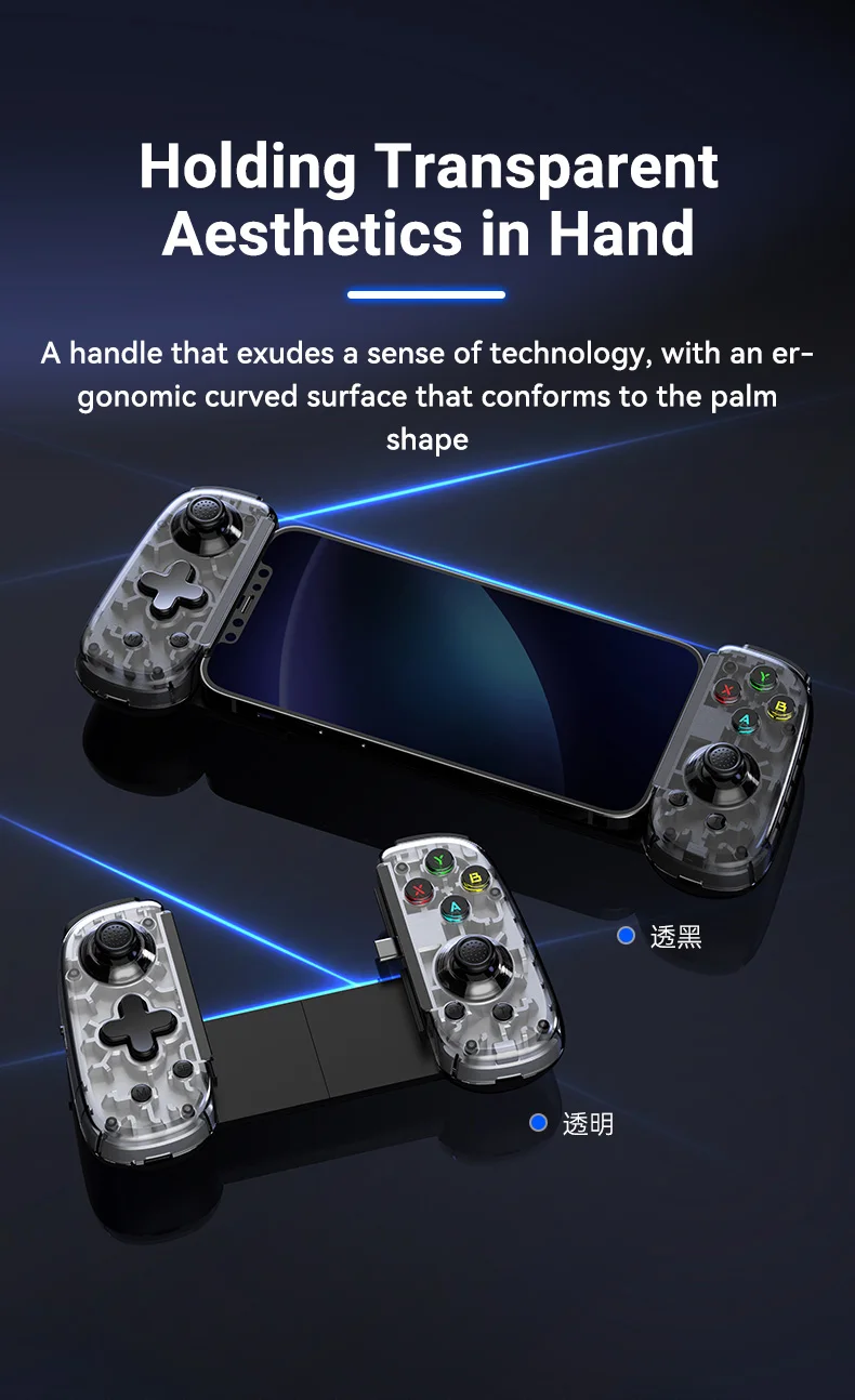 D6MINI Wireless Mobile Game Controller with Hall Joystick Quick Trigger USB C Gamepad for 3DS Android ios Switch