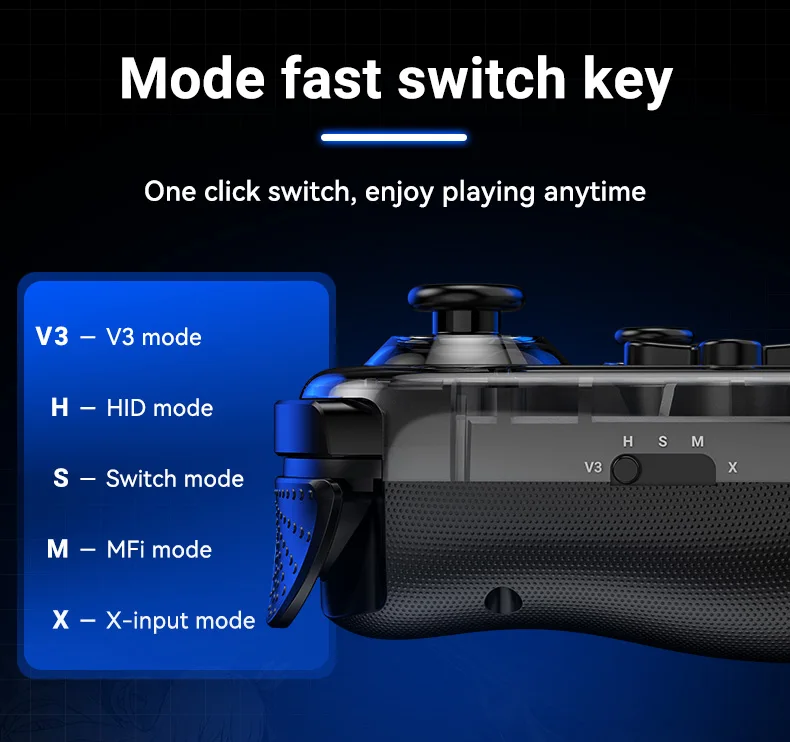 D6MINI Wireless Mobile Game Controller with Hall Joystick Quick Trigger USB C Gamepad for 3DS Android ios Switch