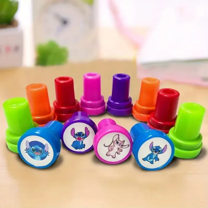 12PCS Disney Stitch Cartoon Seal Children's Birthday Party Gift Stitch Cartoon Pattern Seal Boy Christmas Gift