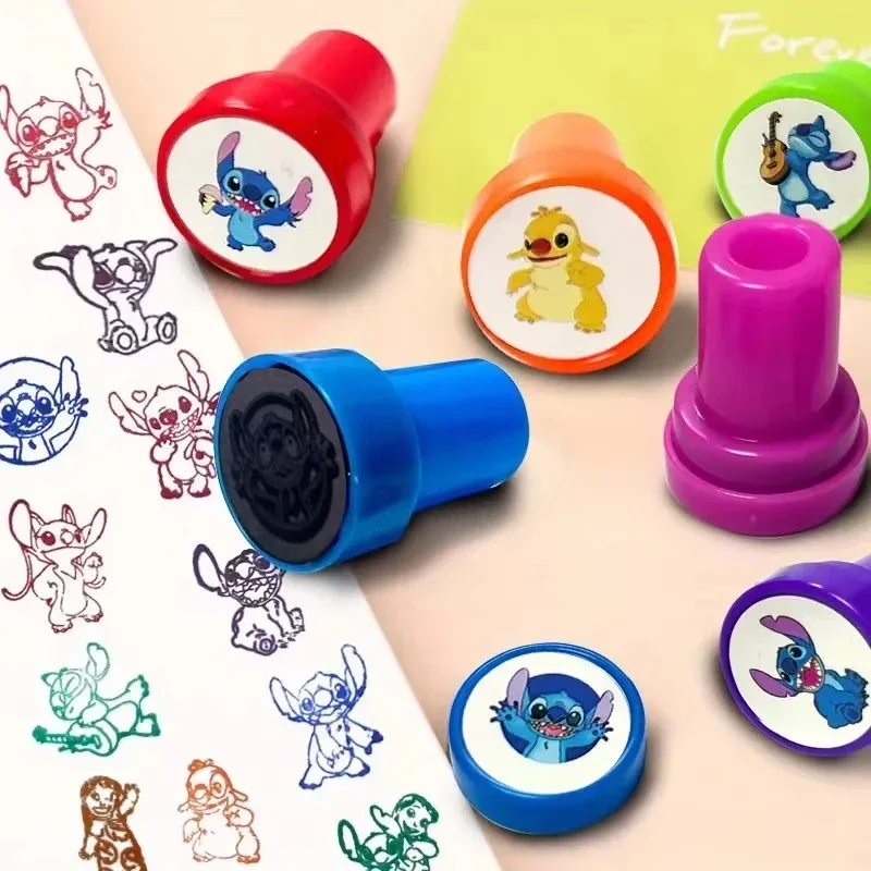 12PCS Disney Stitch Cartoon Seal Children's Birthday Party Gift Stitch Cartoon Pattern Seal Boy Christmas Gift